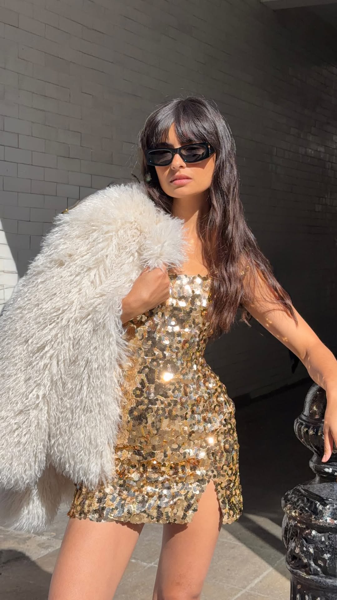 High-Shine Sequin & Metallic Partywear look from @nadinemerabi on Instagram
