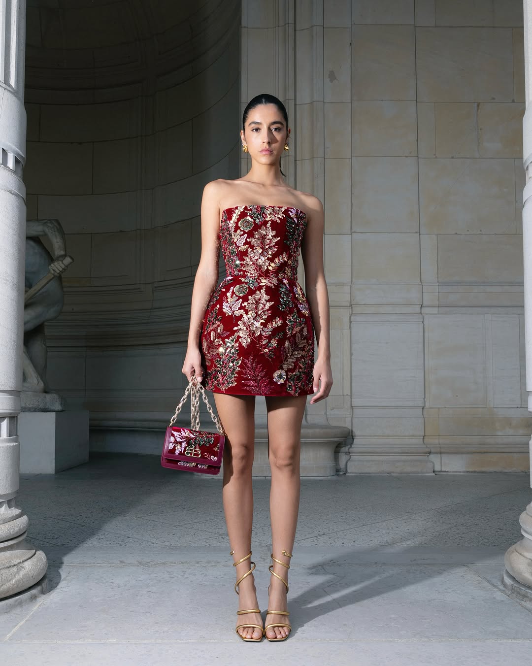 High-Shine Sequin & Metallic Partywear look from @bronxbanco on Instagram