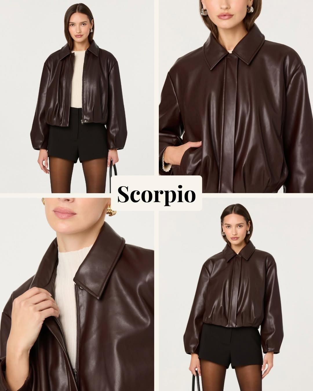 Chocolate Brown Suede & Leather Outerwear look from Astr The Label on Instagram